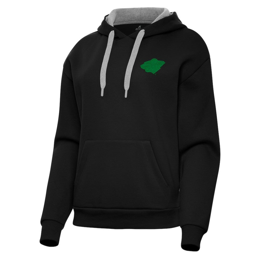 Minnesota Wild Antigua Women's St. Patrick's Day Victory Pullover Hoodie - Black Hoodies
