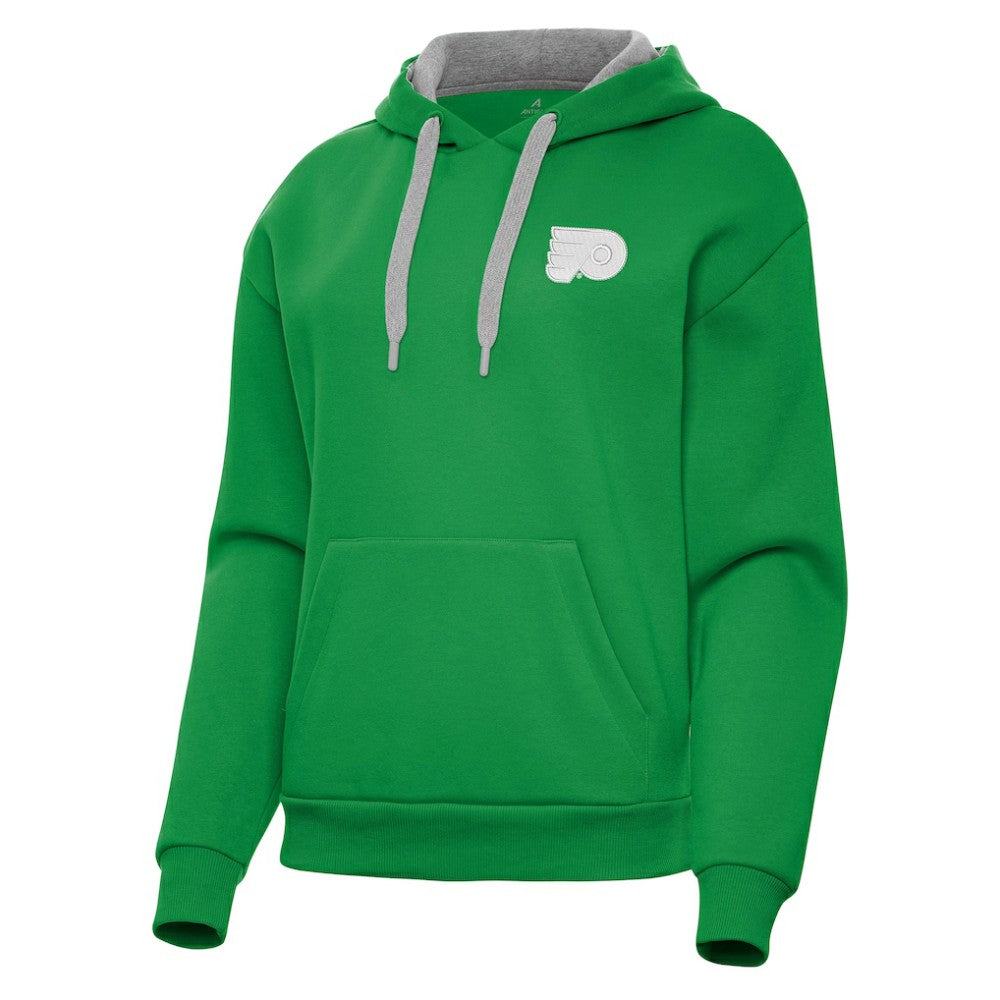 Philadelphia Flyers Antigua Women's St. Patrick's Day Victory Pullover Hoodie - Kelly Green Hoodies