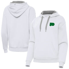 Philadelphia Flyers Antigua Women's St. Patrick's Day Victory Pullover Hoodie - White Hoodies