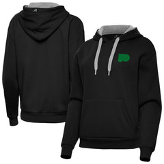 Philadelphia Flyers Antigua Women's St. Patrick's Day Victory Pullover Hoodie - Black Hoodies