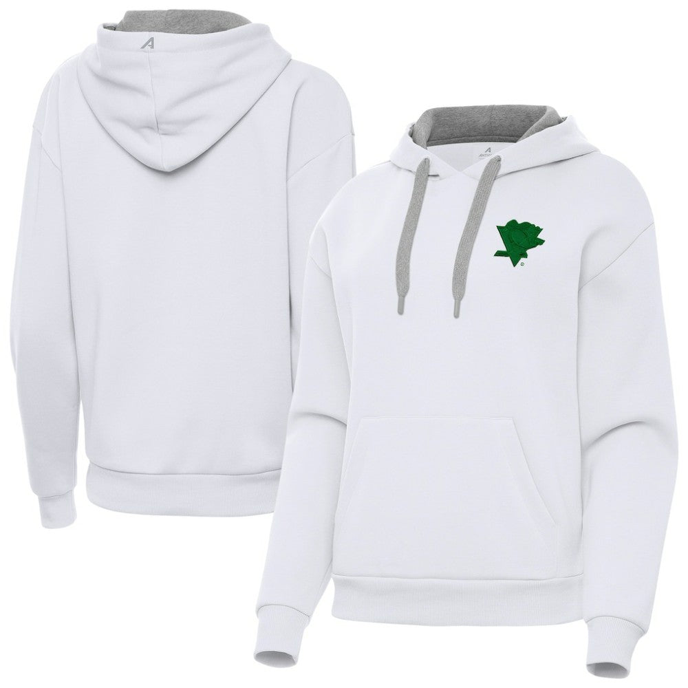 Pittsburgh Penguins Antigua Women's St. Patrick's Day Victory Pullover Hoodie - White Hoodies