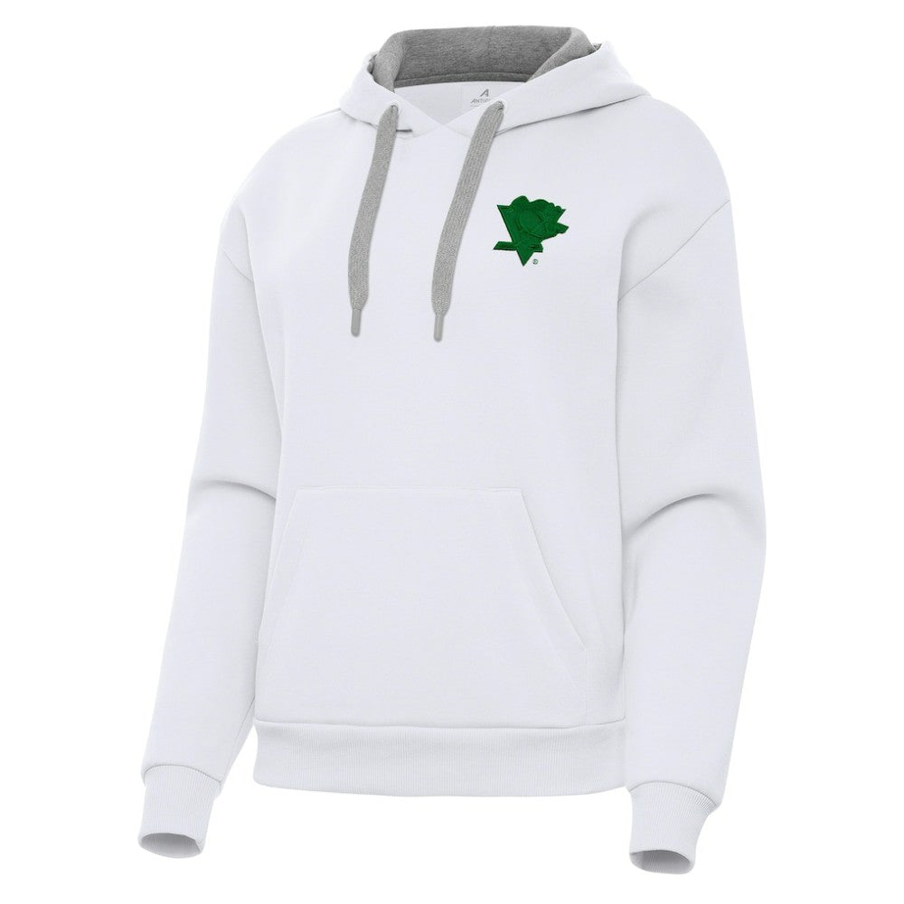 Pittsburgh Penguins Antigua Women's St. Patrick's Day Victory Pullover Hoodie - White Hoodies
