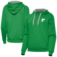 St. Louis Blues Antigua Women's St. Patrick's Day Victory Pullover Hoodie - Kelly Green Hoodies