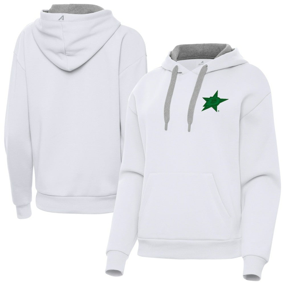 Dallas Stars Antigua Women's St. Patrick's Day Victory Pullover Hoodie - White Hoodies