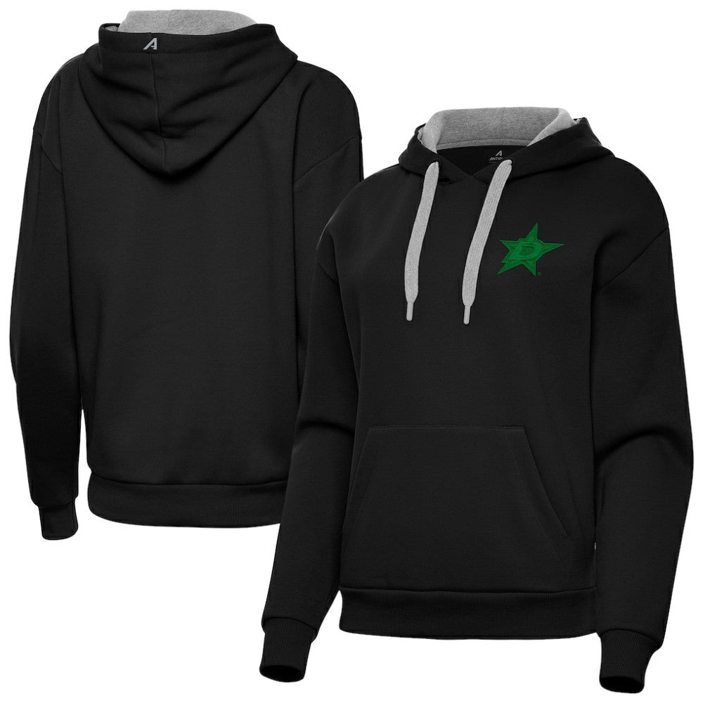 Dallas Stars Antigua Women's St. Patrick's Day Victory Pullover Hoodie - Black Hoodies