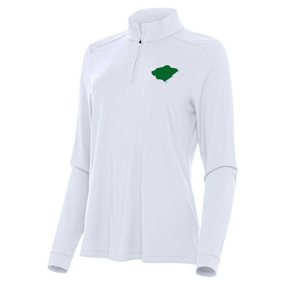 Minnesota Wild Antigua Women's St. Patrick's Day Intent Quarter-Zip Performance Pullover - White Pullover