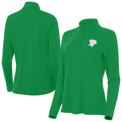 Pittsburgh Penguins Antigua Women's St. Patrick's Day Intent Quarter-Zip Performance Pullover - Kelly Green Pullover