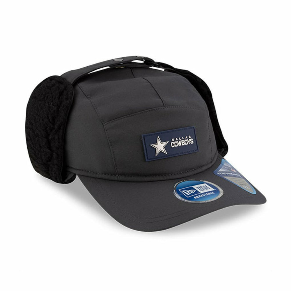 Dallas Cowboys New Era 2025 Sideline Cold Weather Runner Dog Ear Adjustable Hat - Charcoal cheap