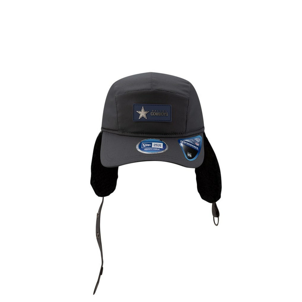 Dallas Cowboys New Era 2025 Sideline Cold Weather Runner Dog Ear Adjustable Hat - Charcoal cheap