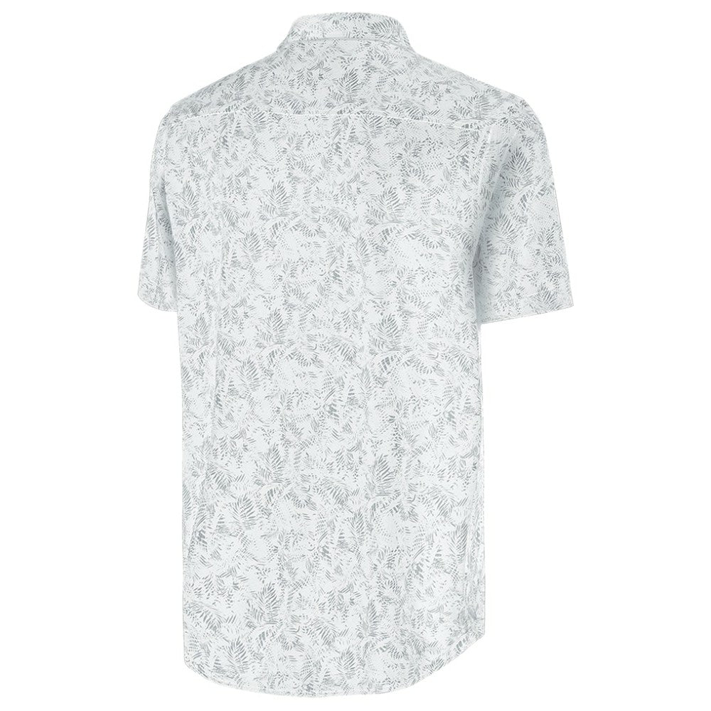 Atlanta Braves Antigua Palm Tree Spring Training Lush Button-Up Shirt White