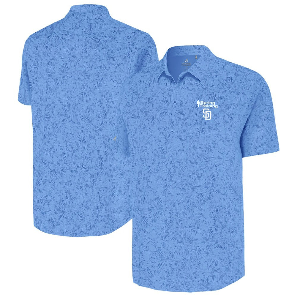 San Diego Padres Antigua Cactus Spring Training Lush Button-Up Shirt Powder Blue