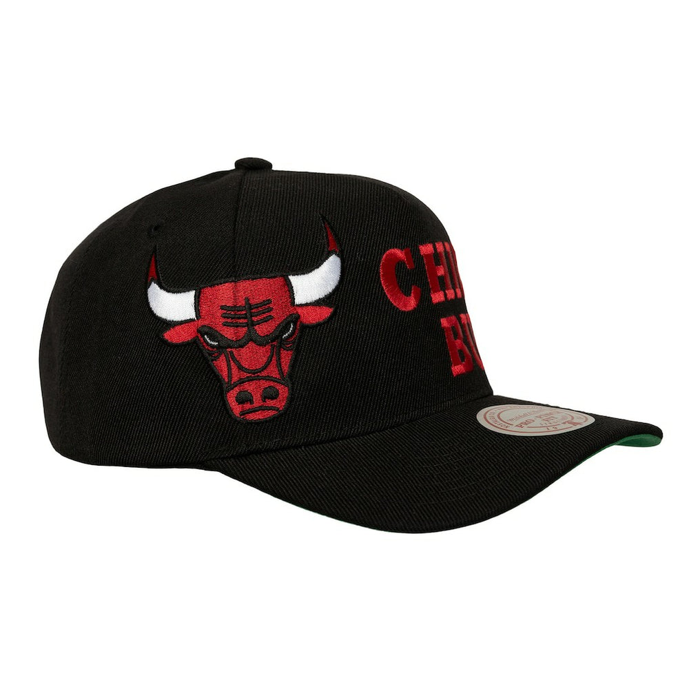 Chicago Bulls Busted Logo Wordmark Wrap-Around Pro Pinch Adjustable Hat - Black outlet