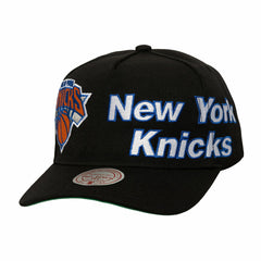New York Knicks Busted Logo Wordmark Wrap-Around Pro Pinch Adjustable Hat - Black discount