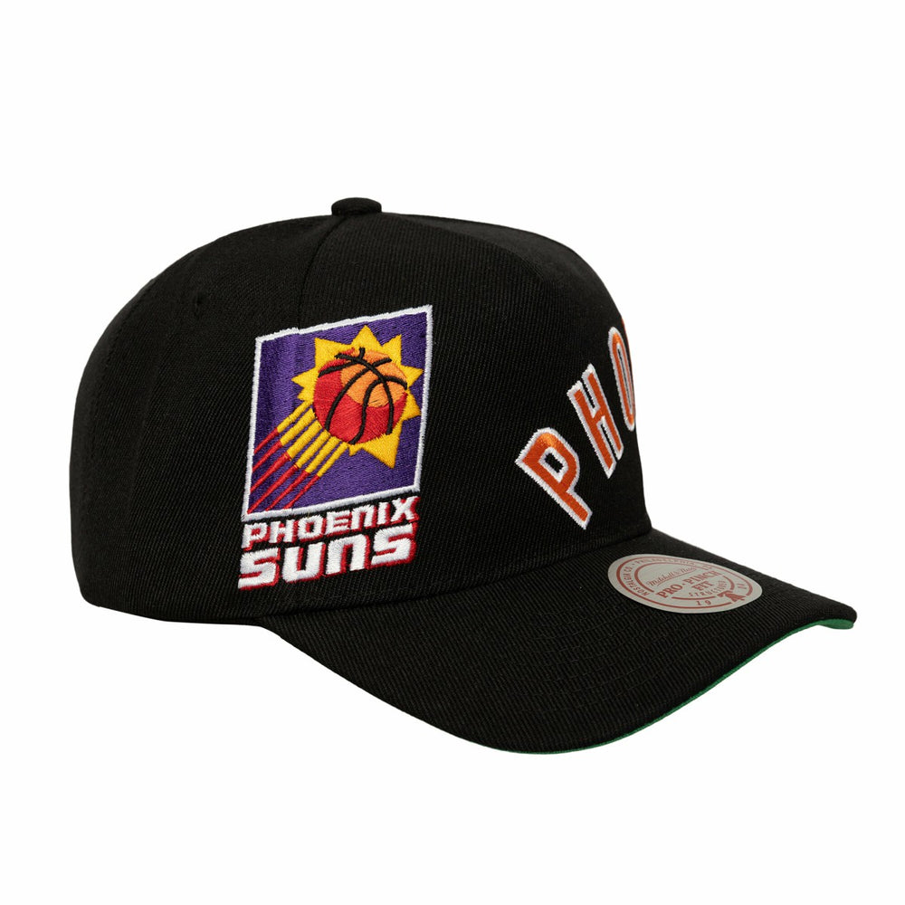 Phoenix Suns Busted Logo Wordmark Wrap-Around Pro Pinch Adjustable Hat - Black shop