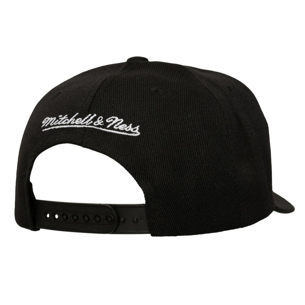 Detroit Red Wings Mitchell & Ness Busted Logo Wordmark Wrap-Around Pro Pinch Adjustable Hat - Black Hats