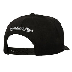 Chicago Blackhawks Mitchell & Ness Busted Logo Wordmark Wrap Around Pro Pinch Adjustable Hat - Black Hats