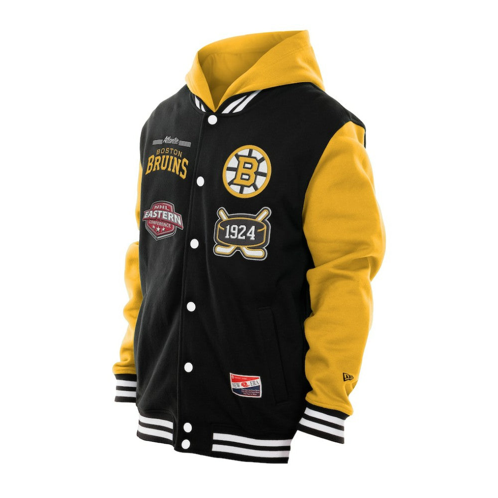 Boston Bruins New Era Full-Snap Fleece Hoodie Jacket - Black/Gold Hoodies