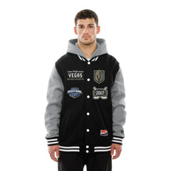 Vegas Golden Knights New Era Full-Snap Fleece Hoodie Jacket - Black/Grey Hoodies