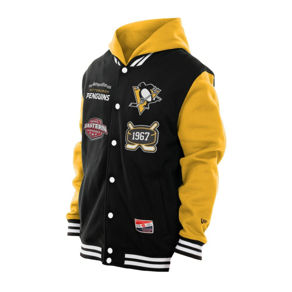 Pittsburgh Penguins New Era Full-Snap Fleece Hoodie Jacket - Black/Gold Hoodies