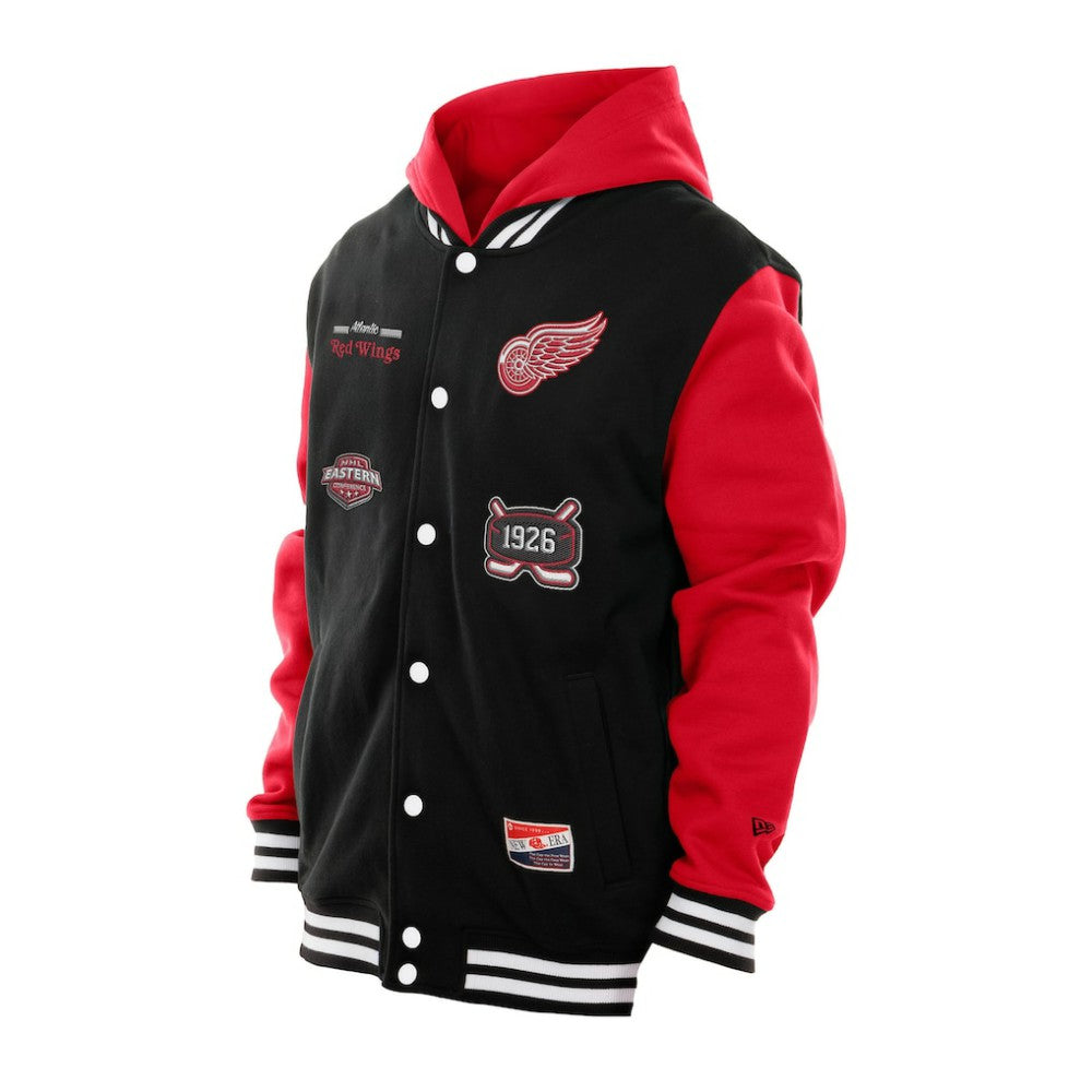 Detroit Red Wings New Era Full-Snap Fleece Hoodie Jacket - Black/Red Hoodies