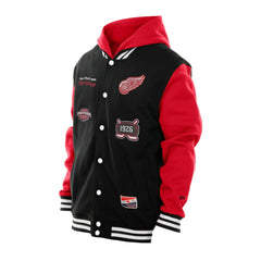 Detroit Red Wings New Era Full-Snap Fleece Hoodie Jacket - Black/Red Hoodies