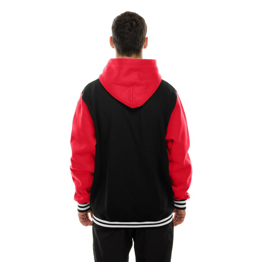 Detroit Red Wings New Era Full-Snap Fleece Hoodie Jacket - Black/Red Hoodies