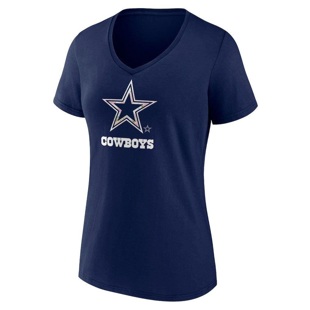 Dallas Cowboys Women's Floral Number 1 Mom V-Neck T-Shirt - Navy for sale