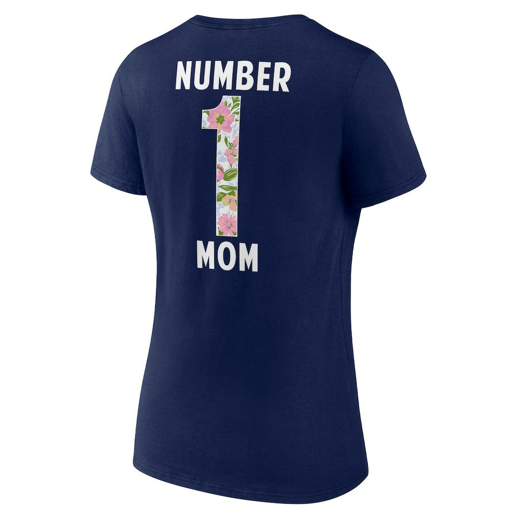 Dallas Cowboys Women's Floral Number 1 Mom V-Neck T-Shirt - Navy for sale