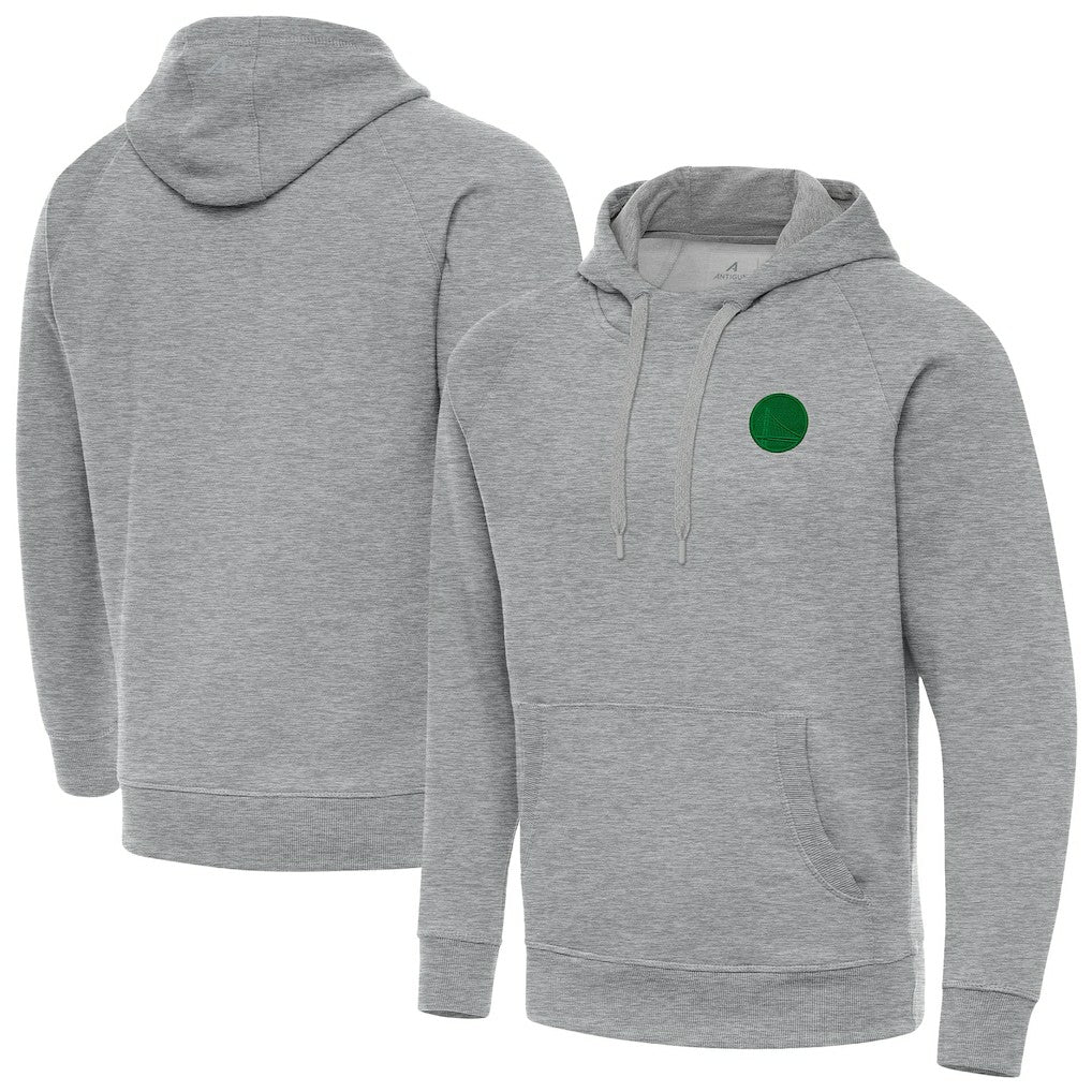 Golden State Warriors Antigua St. Patrick's Day Victory Raglan Pullover Hoodie sale - Heather Gray shop