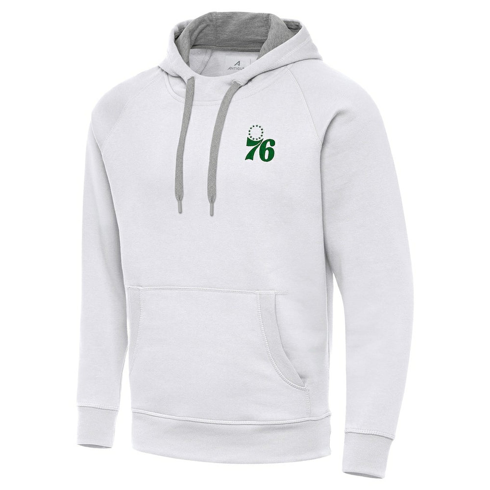 Philadelphia 76ers Antigua St. Patrick's Day Victory Raglan Pullover Hoodie - White outlet