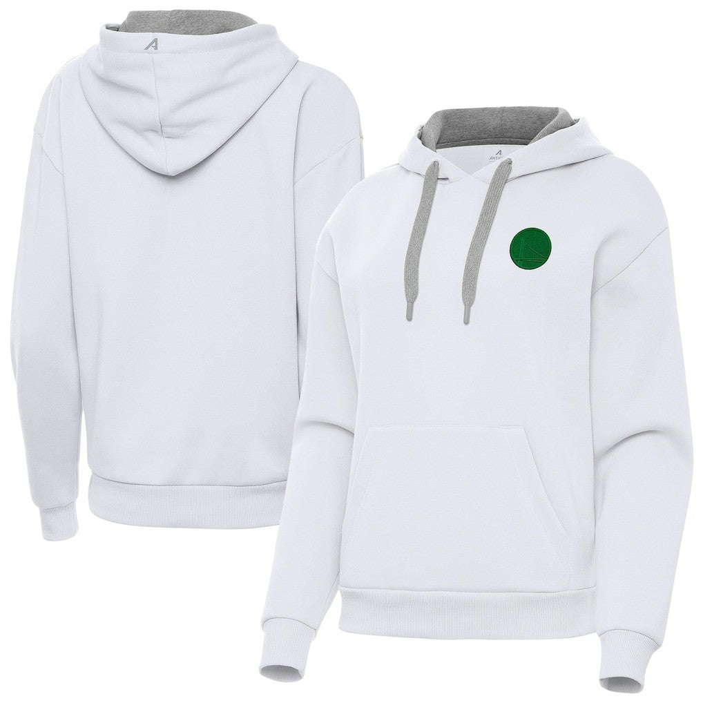 Golden State Warriors Antigua Women's St. Patrick's Day Victory Pullover Hoodie sale - White on sale