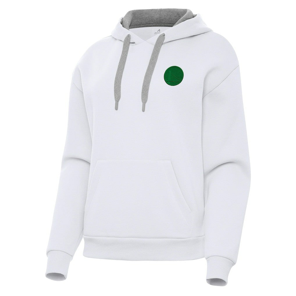 Golden State Warriors Antigua Women's St. Patrick's Day Victory Pullover Hoodie sale - White on sale