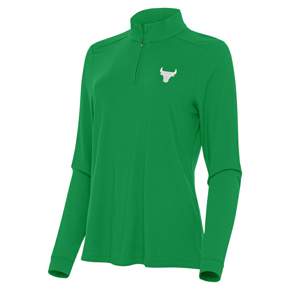 Chicago Bulls Antigua Women's St. Patrick's Day Intent Quarter-Zip Top - Kelly Green online
