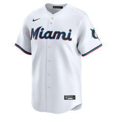 Miami Marlins Home Limited Custom Jersey White