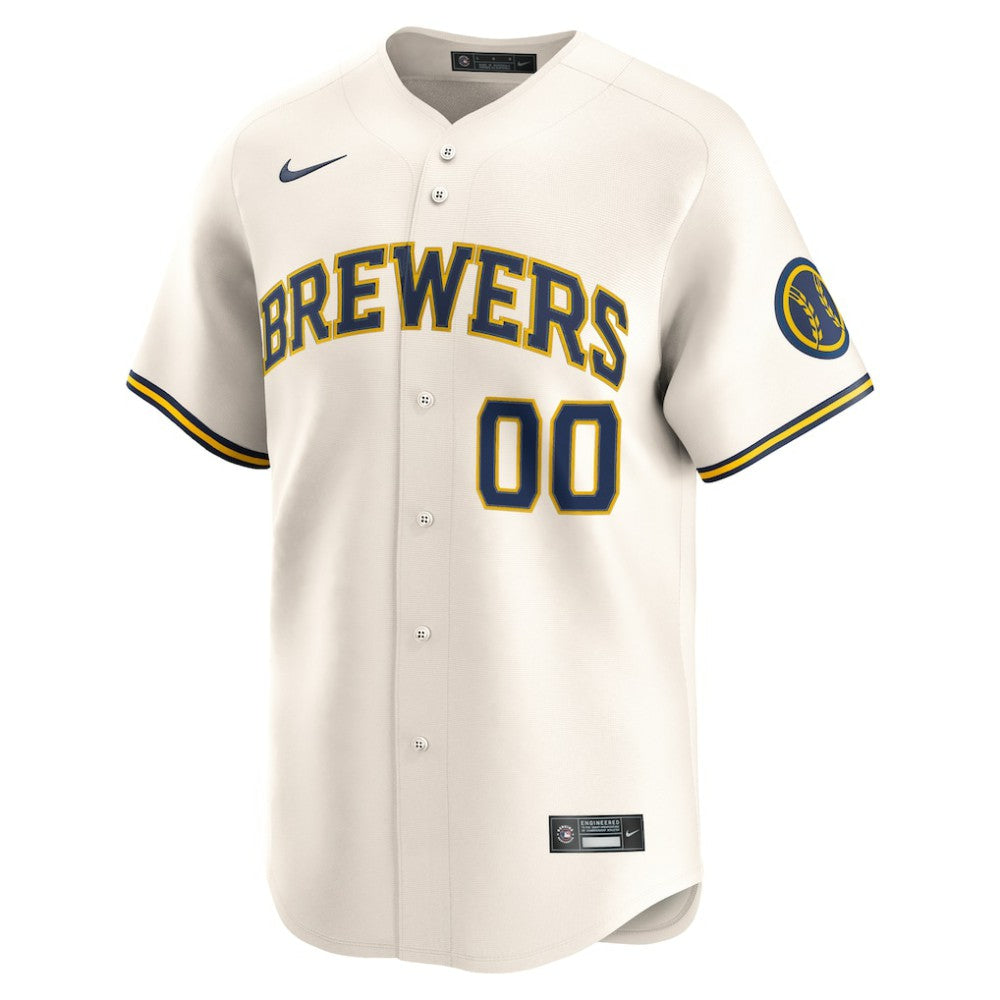 Milwaukee Brewers Home Limited Custom Jersey Cream