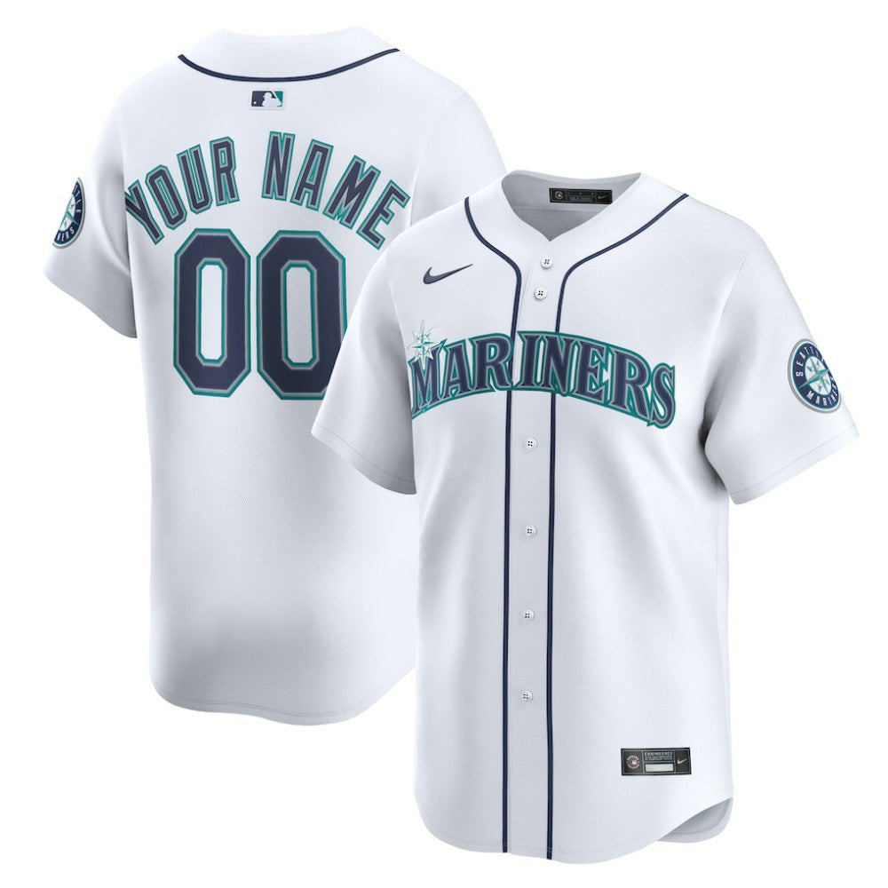 Seattle Mariners Home Limited Custom Jersey White