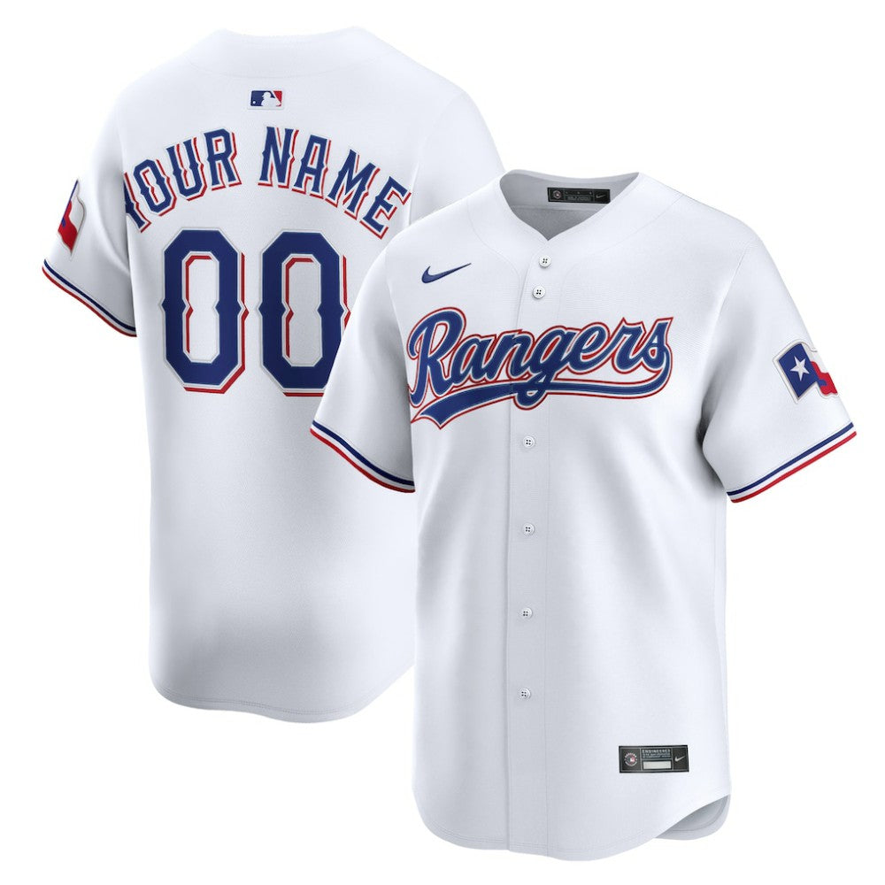 Texas Rangers Home Limited Custom Jersey White