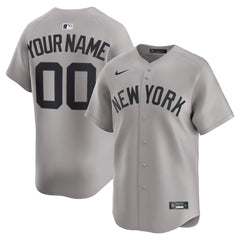 New York Yankees Away Limited Custom Jersey Gray