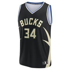 Giannis Antetokounmpo Milwaukee Bucks Fast Break Replica Player Jersey - Statement Edition - Black online