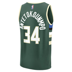 Giannis Antetokounmpo Milwaukee Bucks Youth Fast Break Replica Player Jersey - Icon Edition - Hunter Green sale