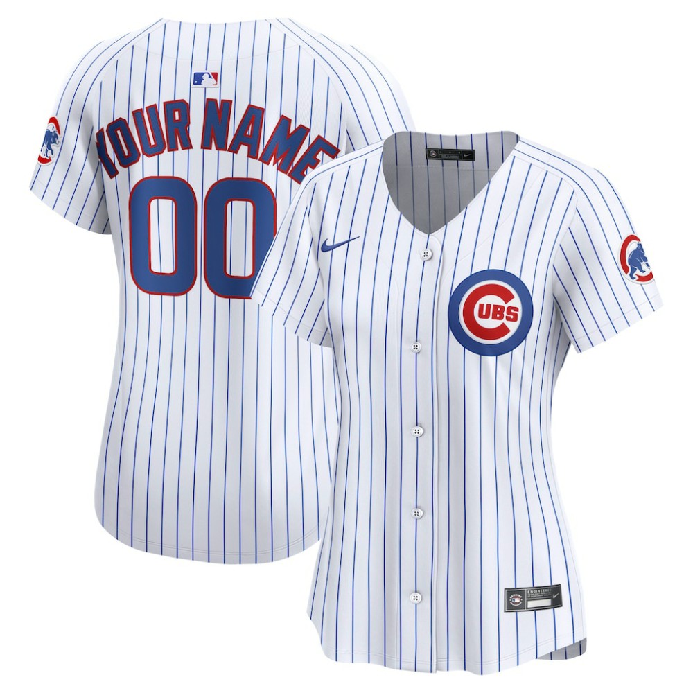 Chicago Cubs Women's Home Limited Custom Jersey White