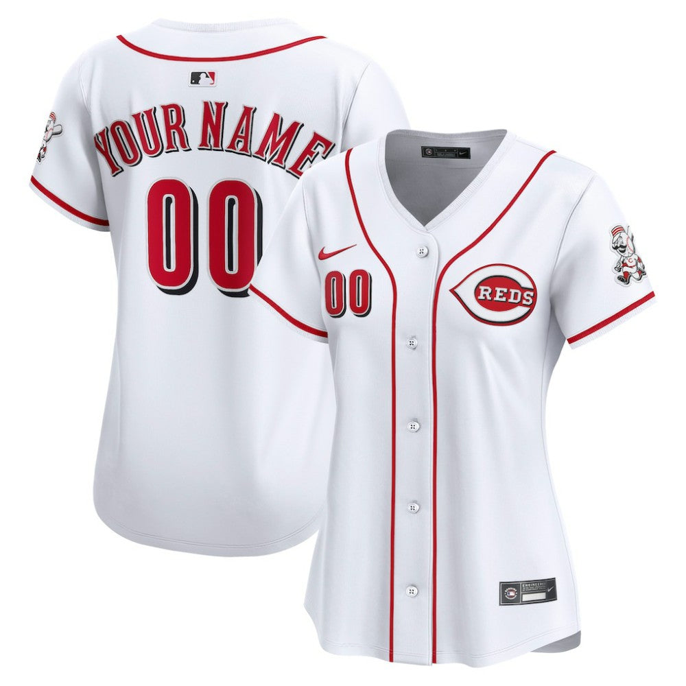 Cincinnati Reds Women's Home Limited Custom Jersey White