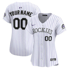 Colorado Rockies Women's Home Limited Custom Jersey White