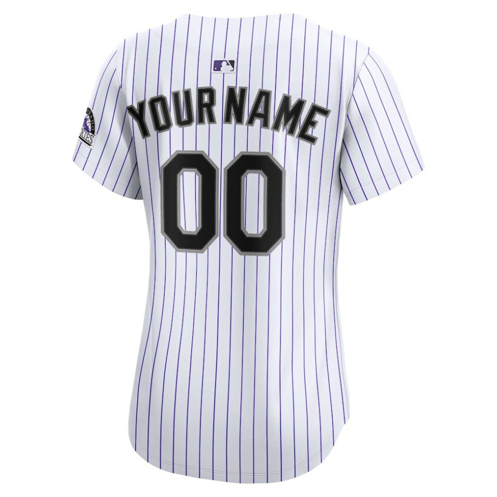 Colorado Rockies Women's Home Limited Custom Jersey White