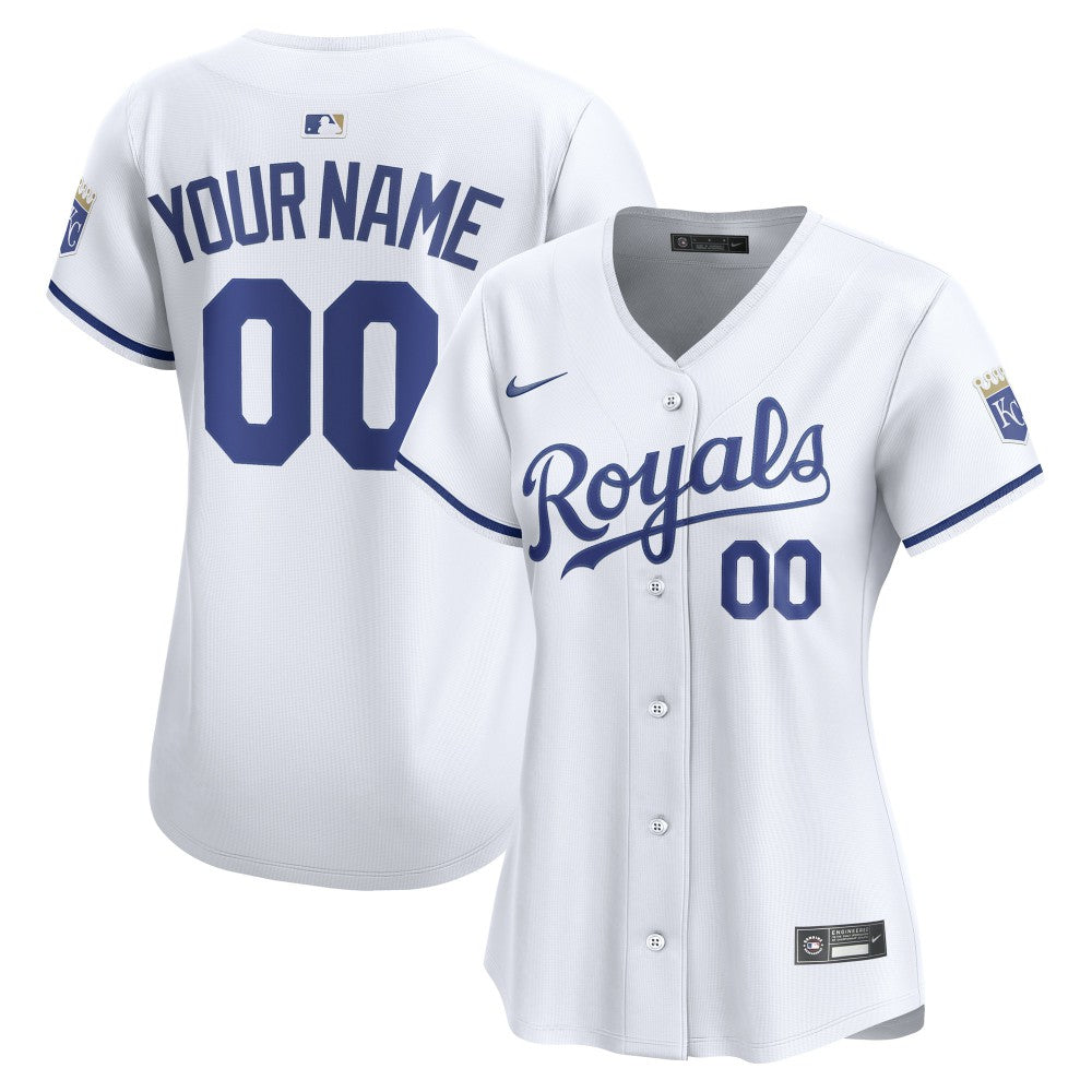 Kansas City Royals Women's Home Limited Custom Jersey White