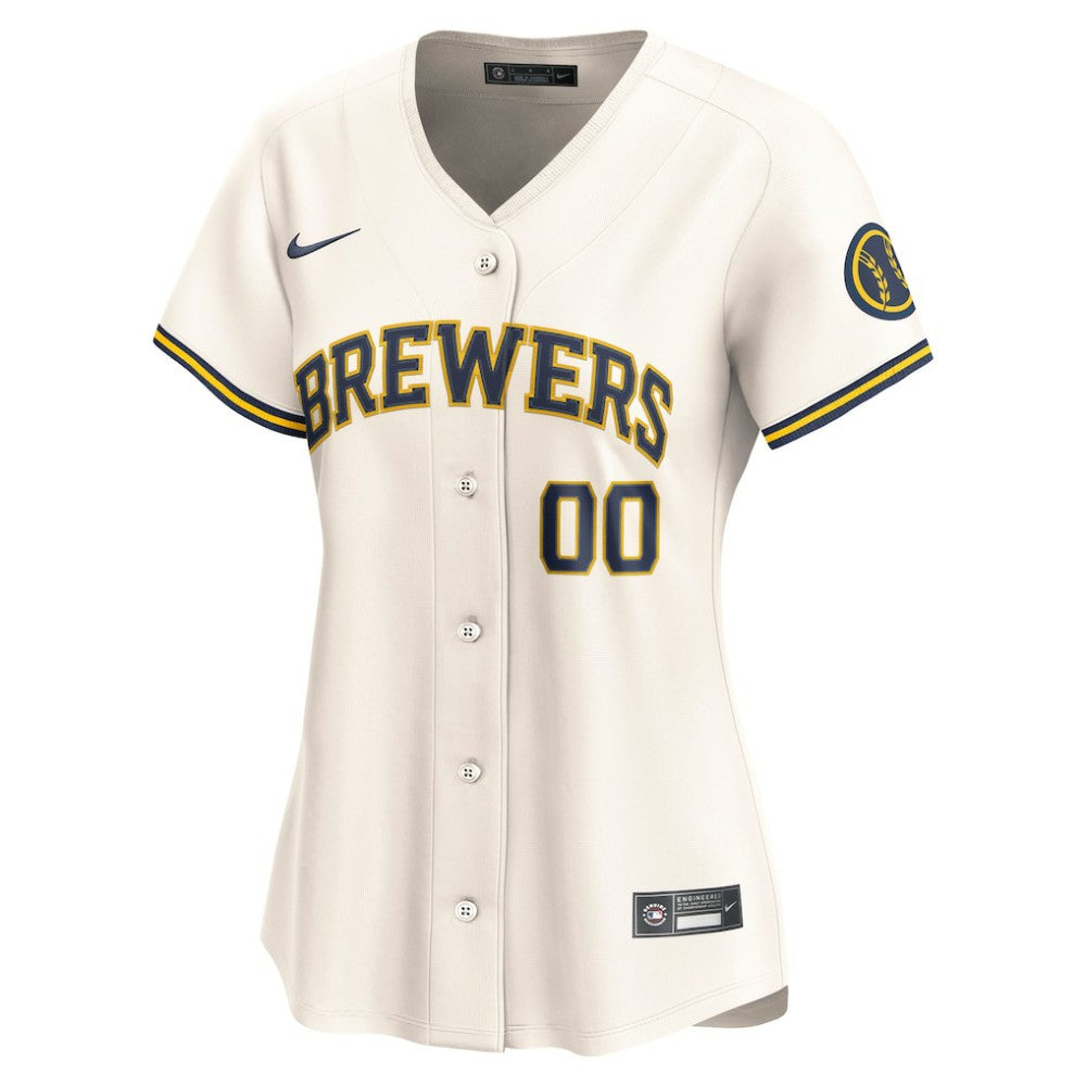 Milwaukee Brewers Women's Home Limited Custom Jersey Cream
