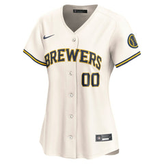 Milwaukee Brewers Women's Home Limited Custom Jersey Cream