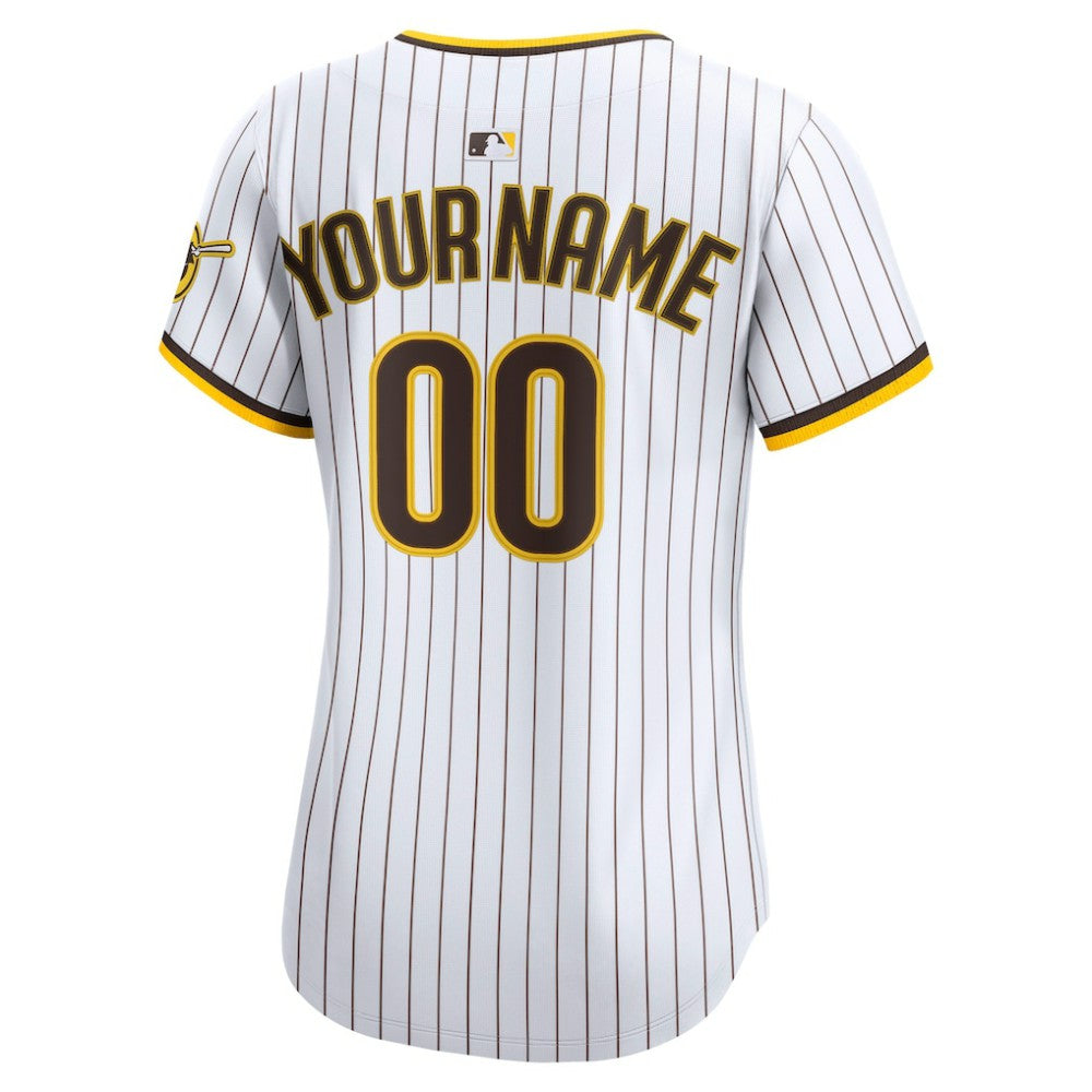 San Diego Padres Women's Home Limited Custom Jersey White