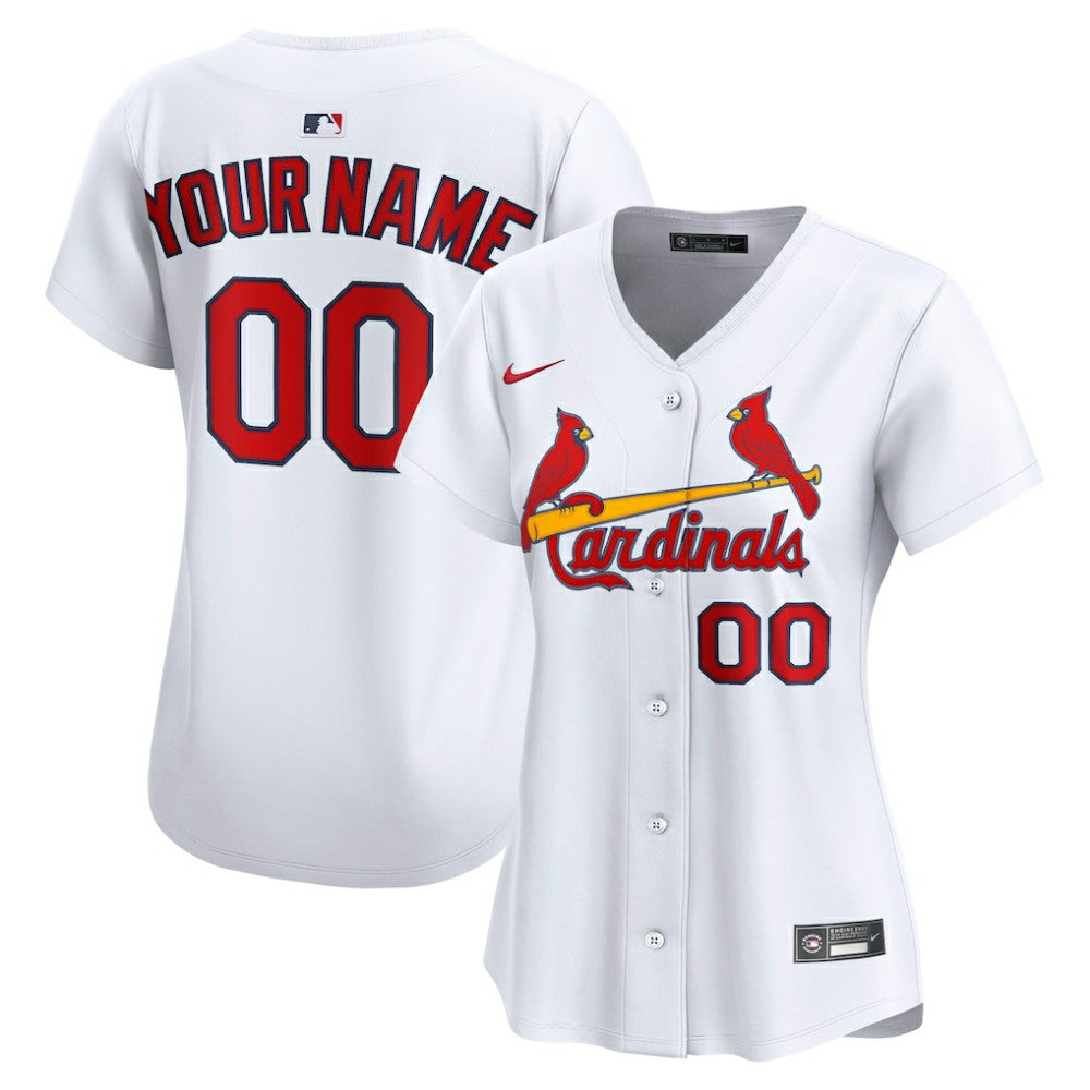 St. Louis Cardinals Women's Home Limited Custom Jersey White