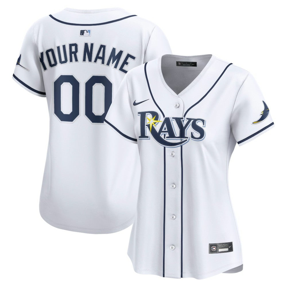 Tampa Bay Rays Women's Home Limited Custom Jersey White